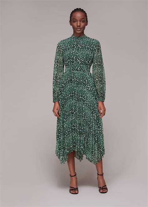 Multicolour Petal Animal Pleated Dress | WHISTLES | Whistles UK