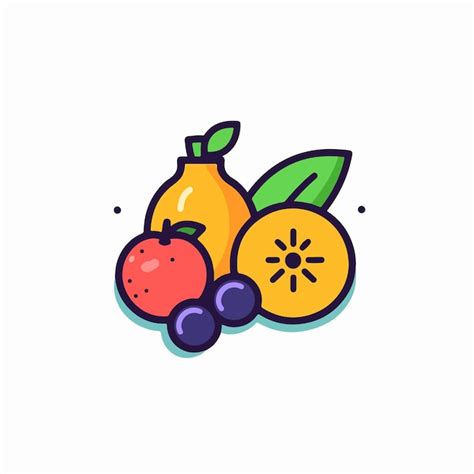 Icono De Fruta Sobre Un Fondo Blanco Vector Premium