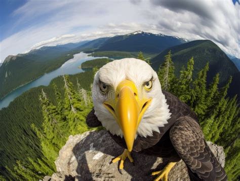 American Bald Eagle in the Nature Background Stock Illustration ...