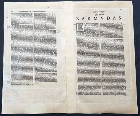 1634 Henricus Hondius Antique Map of The Island of Bermuda – Classical ...