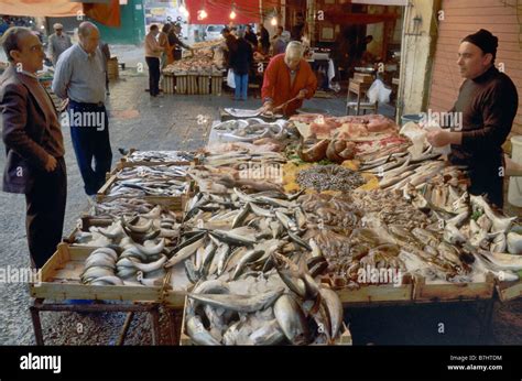 La Vucciria Market Fish Stalls At Piazza Caracciolo In Palermo Sicily