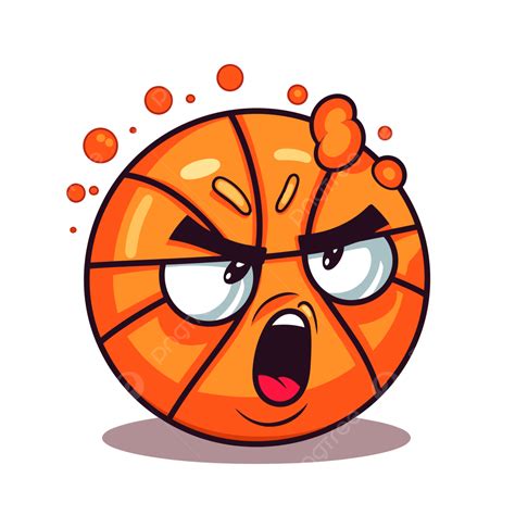 Basquete Clipart Bola De Basquete Desenho Animado Raiva Rosto