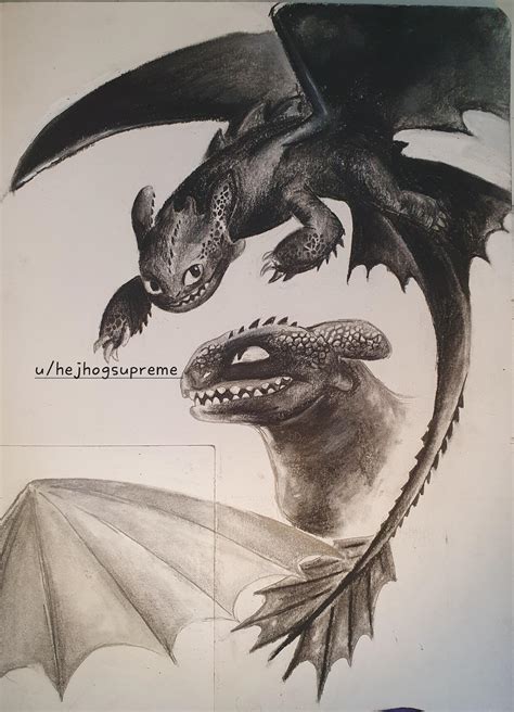 toothless sketches :) : r/httyd