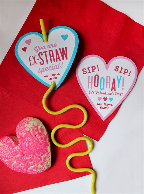 Crazy Straw Valentine Printable