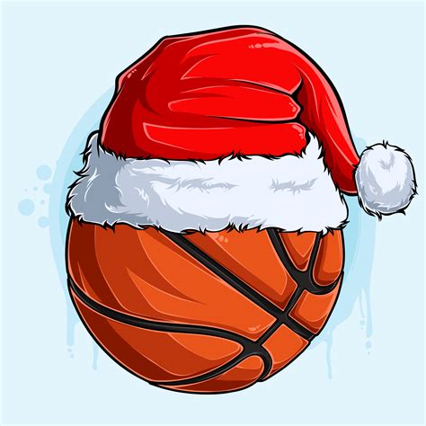 Divertida Pelota De Baloncesto Navide A Con Sombrero De Santa Claus