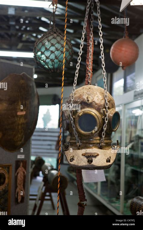 Pearl Diving Helmut And Exhibit At The Torres Strait Heritage Museum