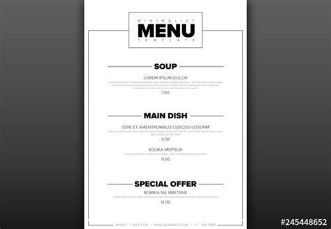 Minimalist menu layout vector free download