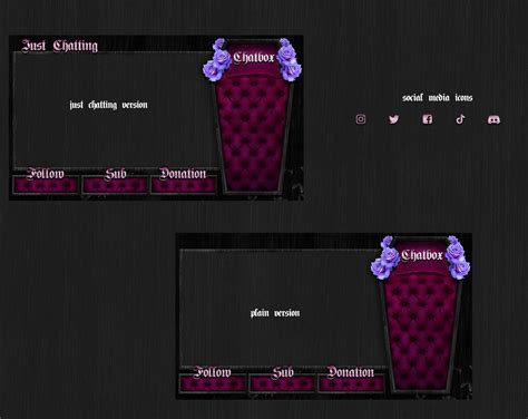 Animated Gothic Vampire Stream Overlay Just Chatting Overlay Gothic