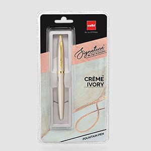 Cello Signature Crème Ivory Fountain Pen Blue Ink 1 Fountain Pen