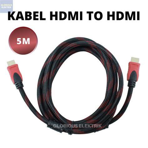 Jual Kabel HDMI To HDMI Cable Serat Jaring 5 Meter 1080P V1 4 3D HQ