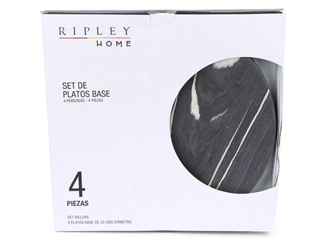 Ripley Set Platos Base Ripley Home Negro Y Blanco X