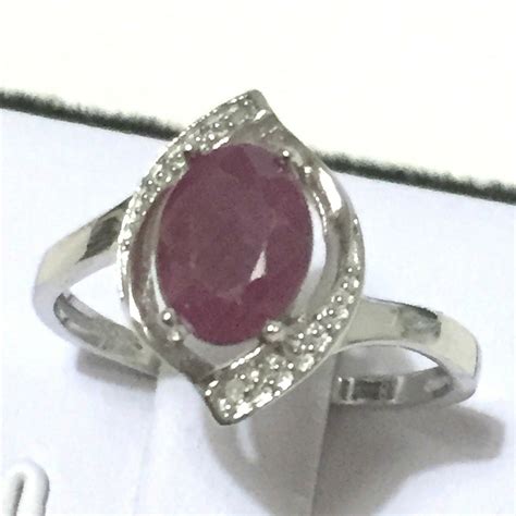 178 Tcw Oval Cut Genuine Ruby And Genuine Diamond Solid 925 Silver Ring