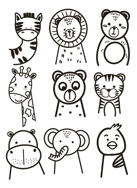 Animals, Zoo Animals, Coloring Page, Instant Download - Etsy Canada