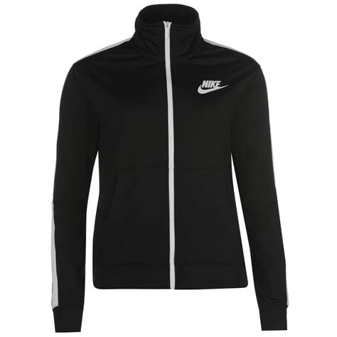 Nike Track Jacket Womens Blackwhite Tracksuit Full Zip Top Sportswear Ebay