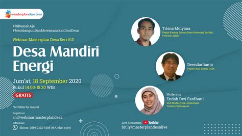 Webinar Masterplan Desa Seri 13 Desa Mandiri Energi Caritra