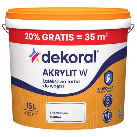 Farba Dekoral Akrylit W Śnieżnobiały 15 l Leroy Merlin