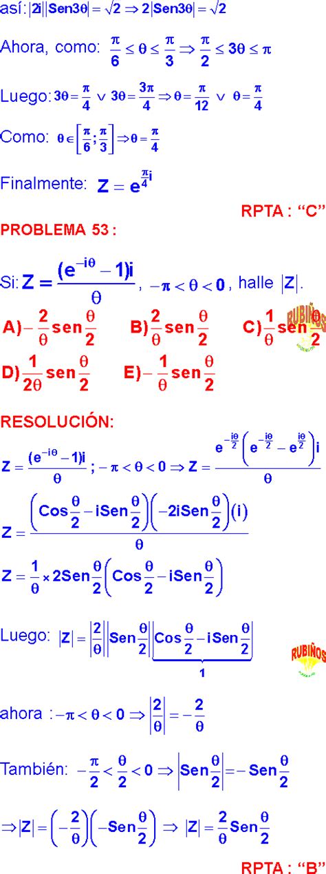 NUMEROS COMPLEJOS EN TRIGONOMETRIA PROBLEMAS RESUELTOS