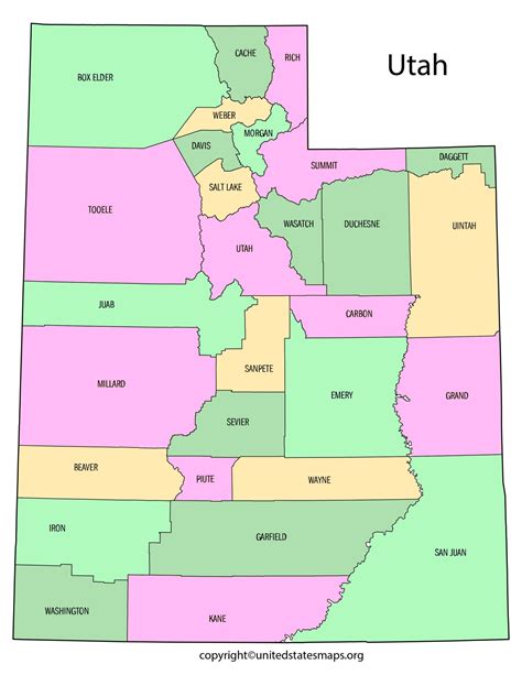 Utah County Map Map Of Utah Counties With Cities