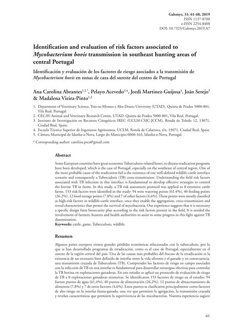 (PDF) Identification and evaluation of risk factors associated to ...