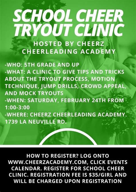 School Cheer Tryout Clinic Cheerz Cheerleading Academyla Cheerz