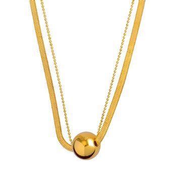 18K Gold Plated Stainless Steel Necklace Intensity SKU 87381 0