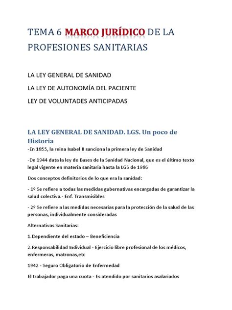 La Ley General De Sanidad De 1986 Y Los Principios Fundamentales Del