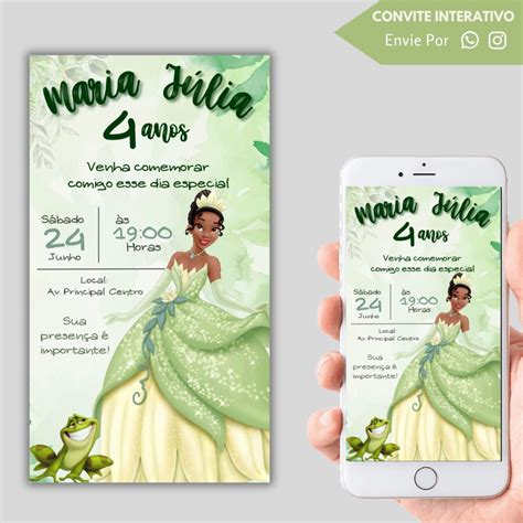 Convite Digital Tema Princesa Tiana Elo Produtos Especiais