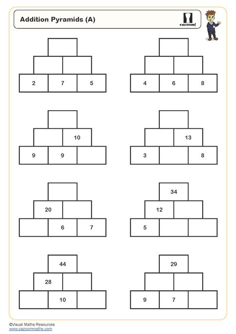 Addition Pyramids (A) Puzzle | FREE Teaching Resources