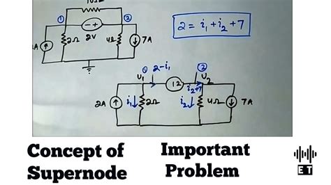 Nodal Analysis Supernode Important Problem Youtube