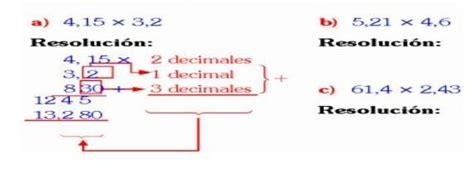 como sacar la resolución de estas multiplicaciones con punto decimal