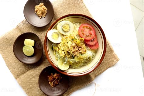 Soto Lamongan is a dish of Soup Lamongan, East Java, Indonesia. made of ...