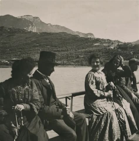 ITALIE LAC DE Garde Touristes Sur Bateau A Vapeur Ancienne Photo Stereo