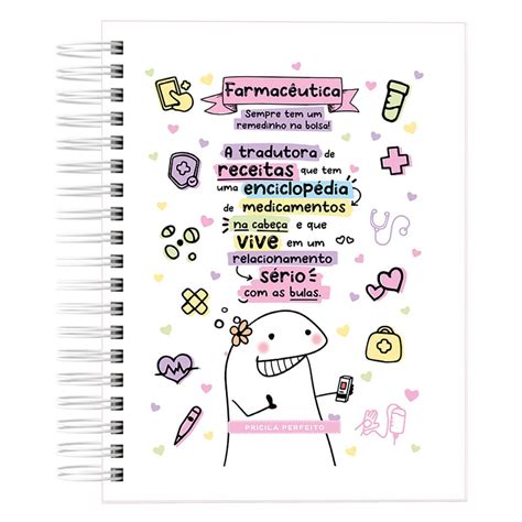 Caderno A5 Farmacêutica Flork maisdimari Papelaria Personalizada