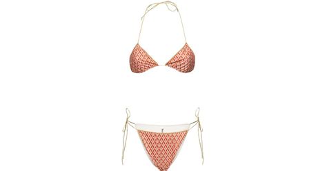 Reina Olga Sam Printed Triangle Bikini In Pink Lyst