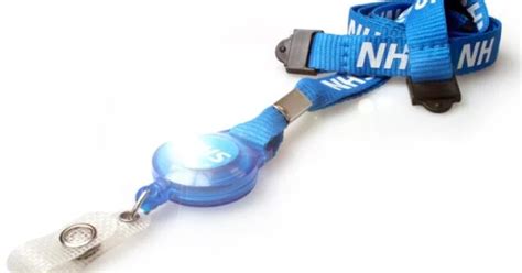 Blue Pre-Printed NHS Lanyard with Badge Reel Attachment