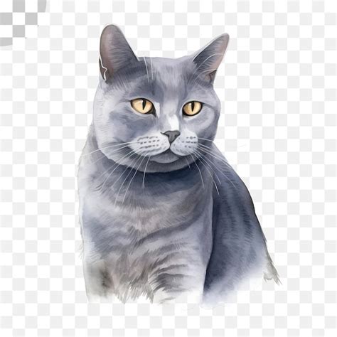 Un Chat Gris Aux Yeux Jaunes Est Un Dessin D un Chat Téléchargement Hd