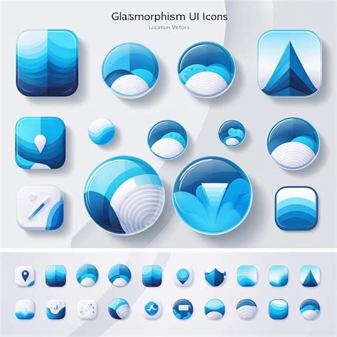 Realistic Set Of Glassmorphism Ui Icons Premium Ai Generated Image