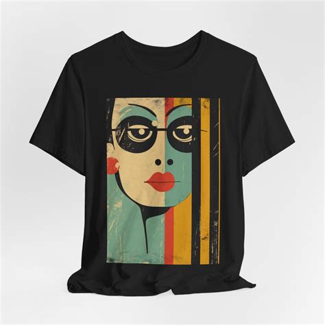 Unisex Jersey Short Sleeve Tee With A Beautiful Print With A Stylish Girl In The Style Of An