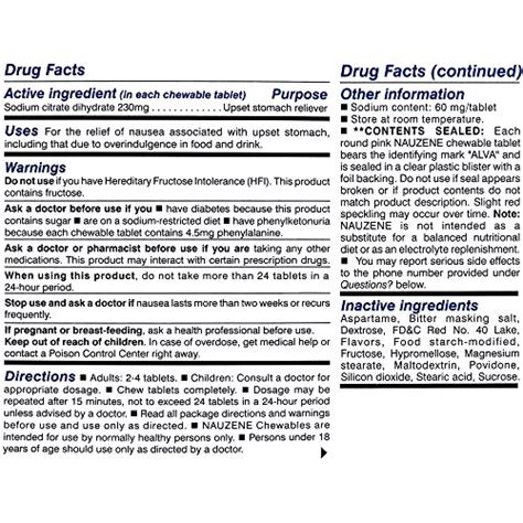 Nauzene For Nausea Relief Chewable Tablets Count Pricepulse