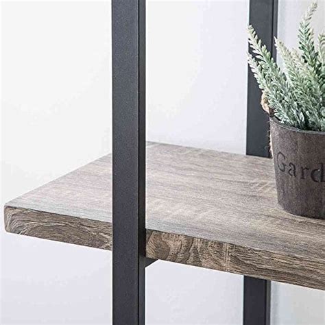 Hsh Shelf Vintage Industrial Bookshelf Rustic Gray Wood And Metal