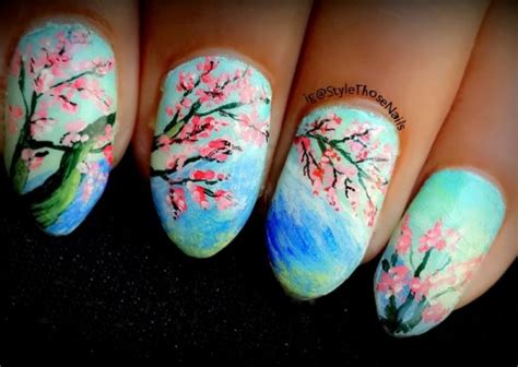 20 Charming Cherry Blossom Nail Art NailDesignCode