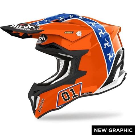 Casque Moto Cross Airoh Strycker Hazzard Gloss XL Cdiscount Auto