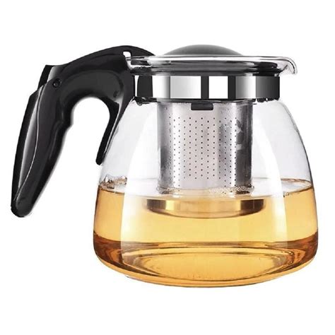 Bule Cha Chaleira Vidro 1250ml Infusor Inox Jarra Filtro Coador