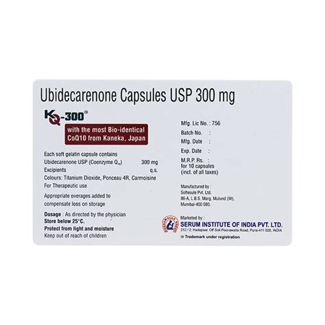 Kq 300Mg Capsule 10 S Price Uses Side Effects Netmeds