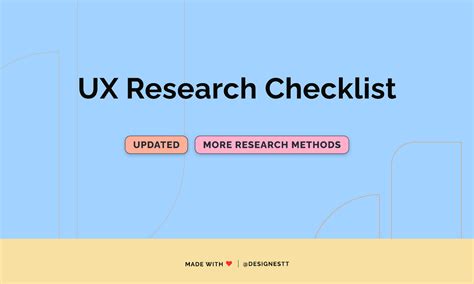 Ux Research Checklist Figma