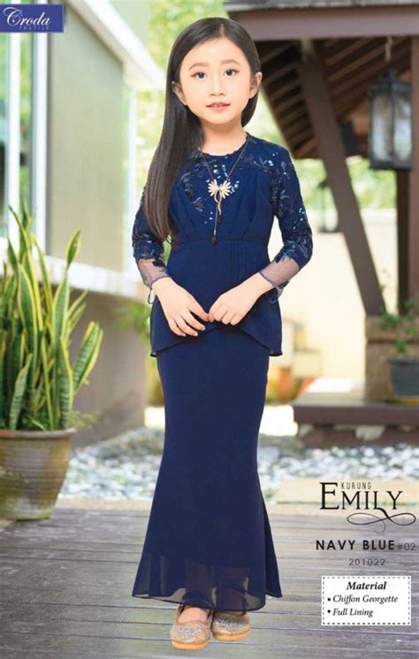 Baju Kurung Budak Dark Blue Women S Fashion Muslimah Fashion Baju