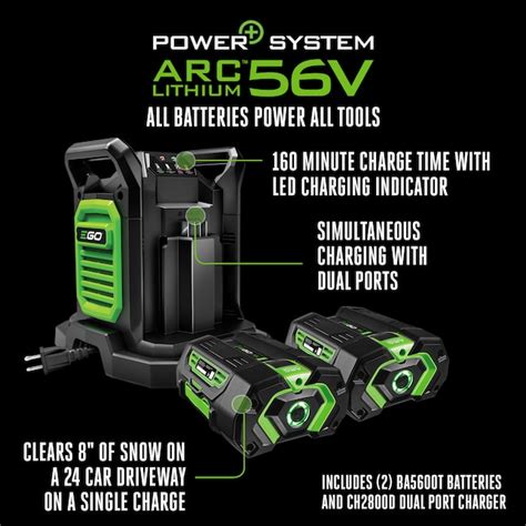 EGO POWER+ 56-volt 24-in Two-stage Self-propelled Battery Snow Blower 10 Ah (Battery and Charger ...