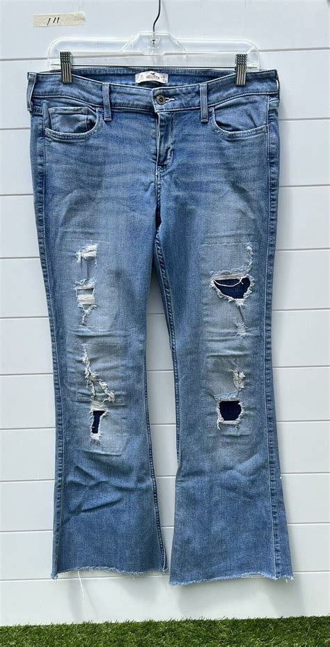 Hollister Flared Distressed Low Rise Jeans Women Junior Size R Ebay