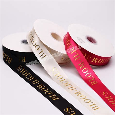 Personalized High Quality Cm Red Printed Satin Ribbon Custom Low Moq