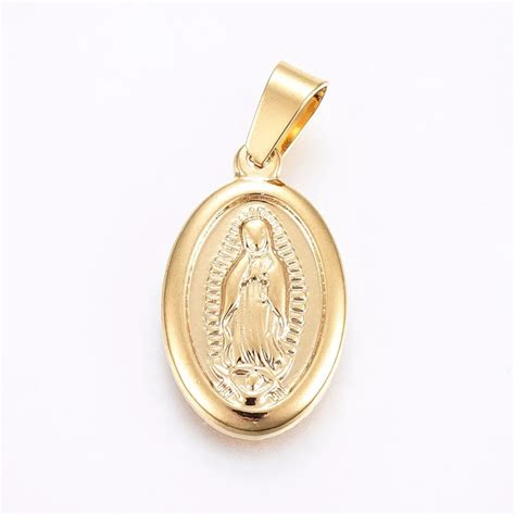 Medalla Virgen De Guadalupe Acero Inoxidable Dorada X Mm Ekrea El